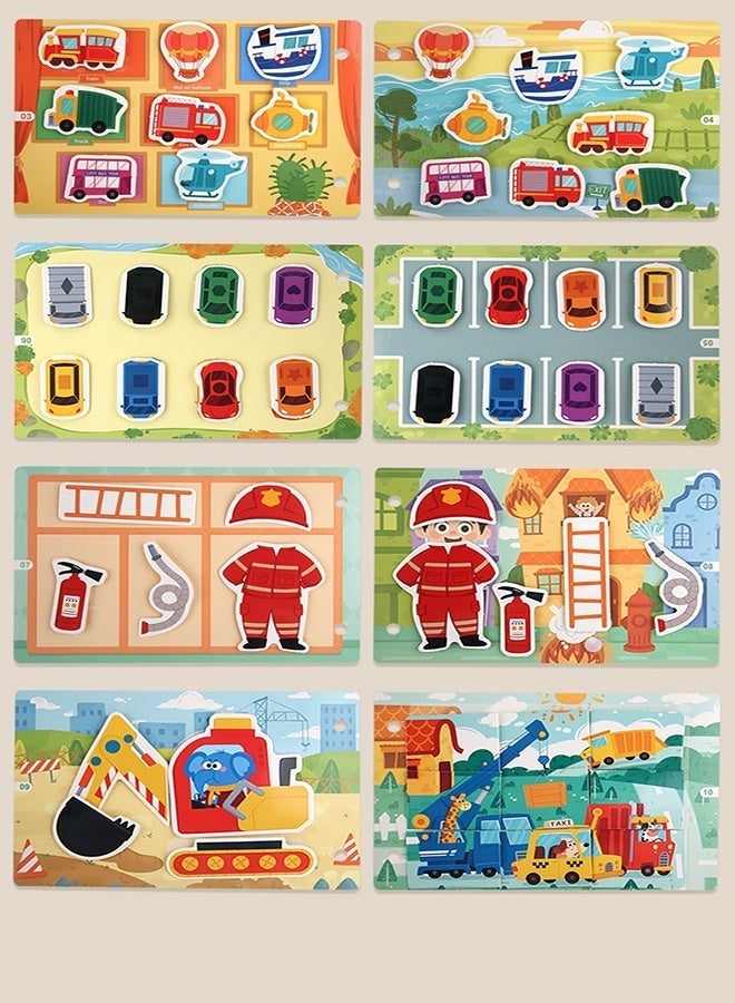 MTL Montessori Busy Book for Babies – Early Learning Quiet Book Educational Matching Toy for Kids (Vehicle) - Image 4